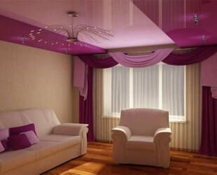 Комбинирани опънати тавани - снимка.